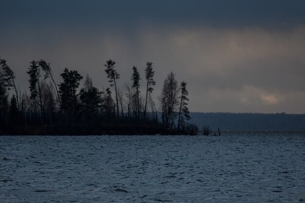 Beautiful sunset on the Volga River