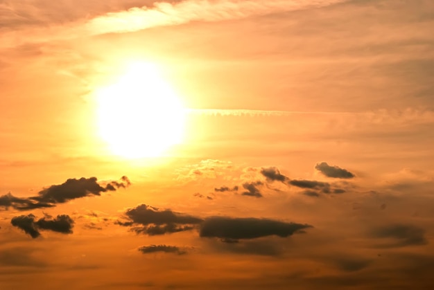 Beautiful sunset with sky and clouds