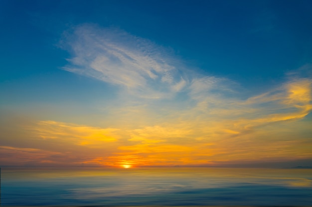 Beautiful sunset with slow shutter speed technic