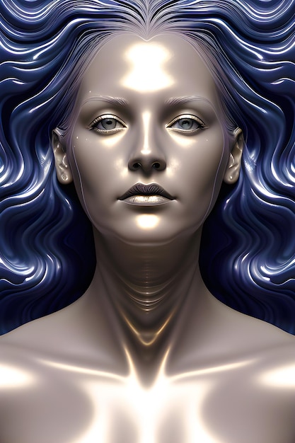 beautiful surreal 3D head of a woman