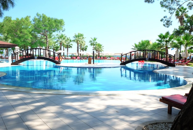 Beautiful swimming pool in hotel