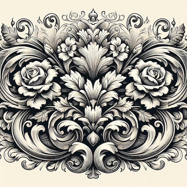 beautiful symmetrical decorative ornament generated by ai