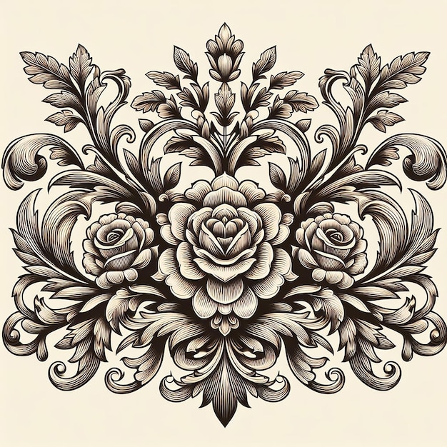 beautiful symmetrical decorative ornament generated by ai