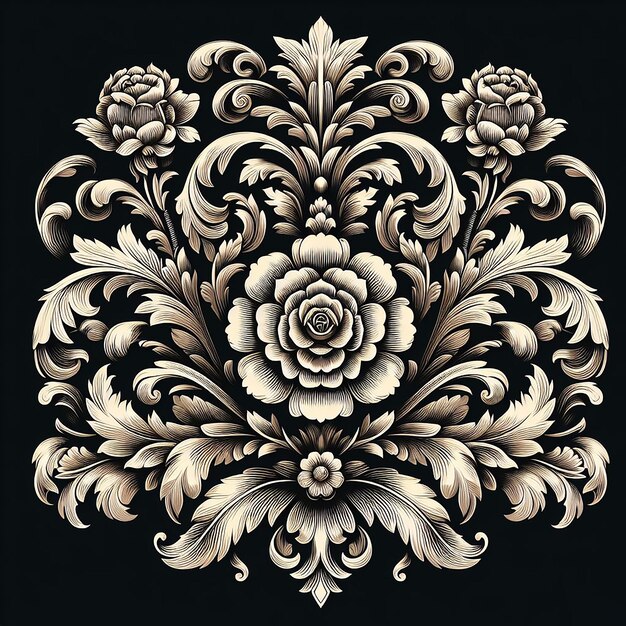 beautiful symmetrical decorative ornament generated by ai