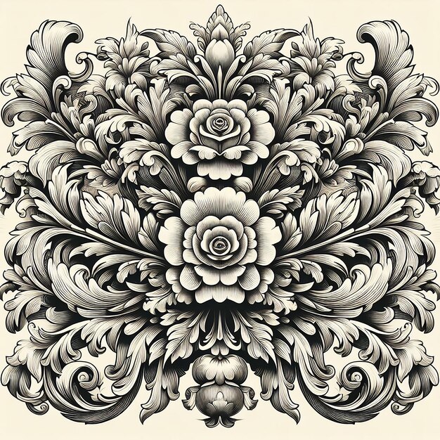 beautiful symmetrical decorative ornament generated by ai