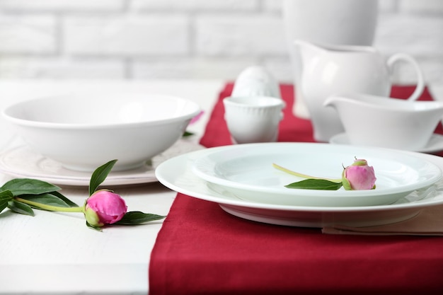 beautiful table setting close up