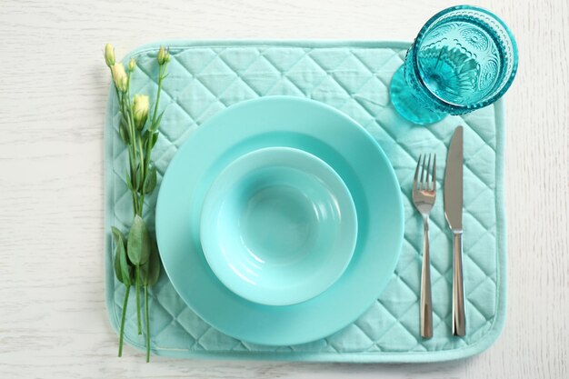 Photo beautiful table setting close up