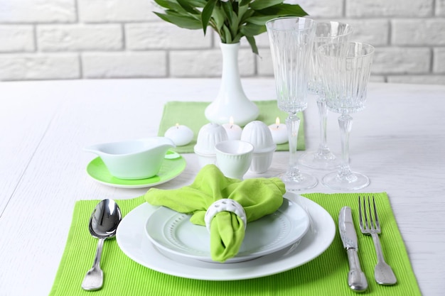 Beautiful table setting close up