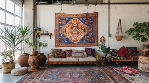 A beautiful tapestry featuring Islamic geometric patterns