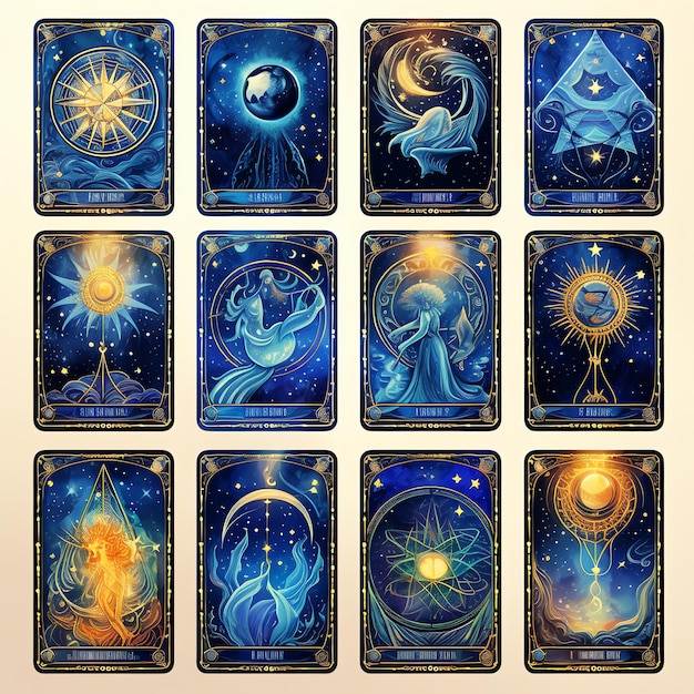 Premium AI Image | beautiful Tarot cards fantasy watercolor fairytale  clipart illustration