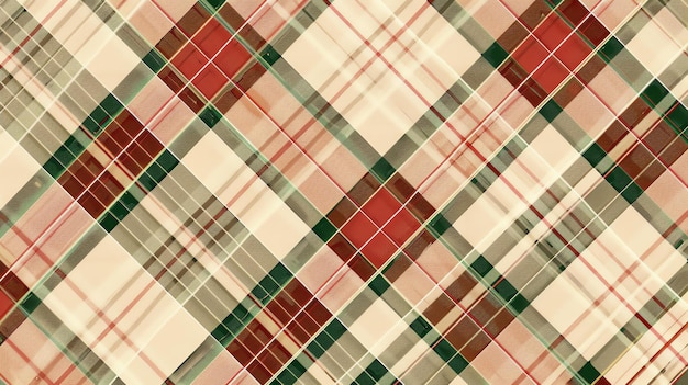 Photo a beautiful tartan plaid pattern in shades of beige red and green
