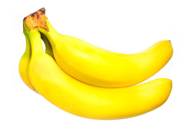 Beautiful and tasty bananas on white background