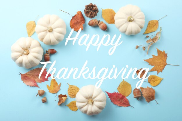 beautiful thanksgiving background top view on a light background closeup