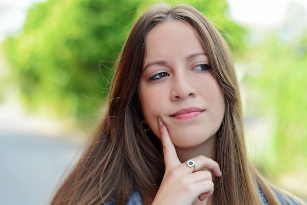 Beautiful thoughtful woman 