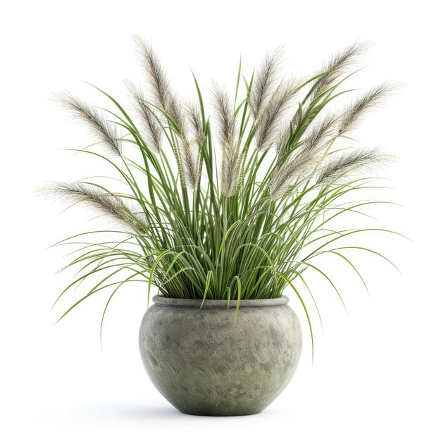 Photo beautiful threedimensional pennisetum alopecuroides in a decorative pot a fresh botanical