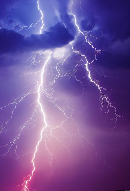 Beautiful thunder wallpaper 3D rendering