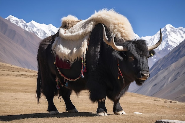 Photo beautiful tibetan yak