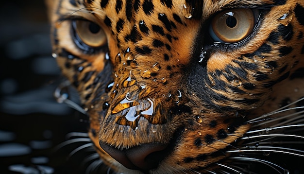 Фото Красивый тигр смотрит на свой мех - узор из отметин животных, созданный искусственным интеллектом