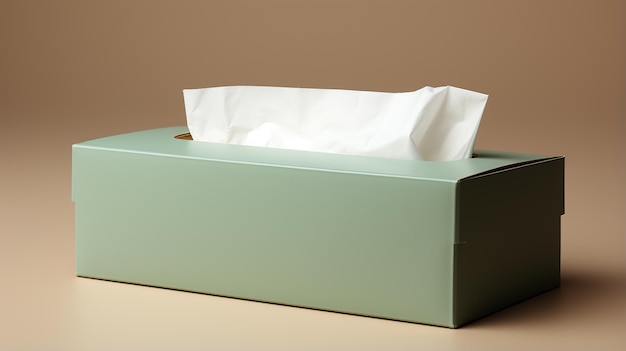 Photo beautiful tissue paper box with tissues closeup image