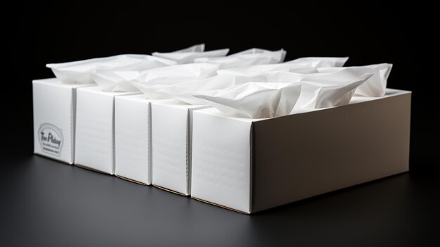 Photo beautiful tissue paper box with tissues closeup image