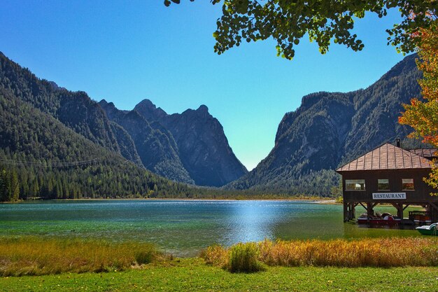 The beautiful Toblachersee in South Tyrol, Italy