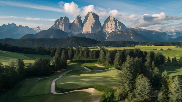 Photo beautiful top view shot of three peaks nature park in toblach italy