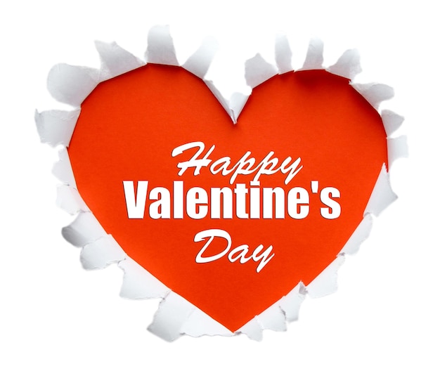 beautiful torn paper in heart shape symbol