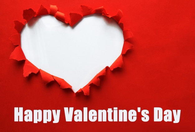 beautiful torn paper in heart shape symbol