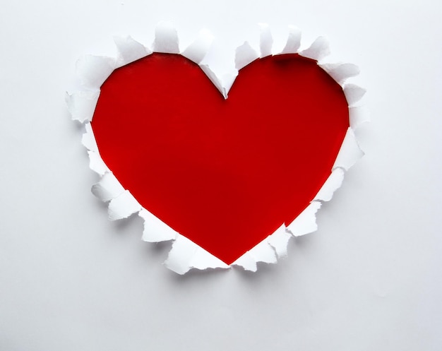 Beautiful torn paper in heart shape symbol