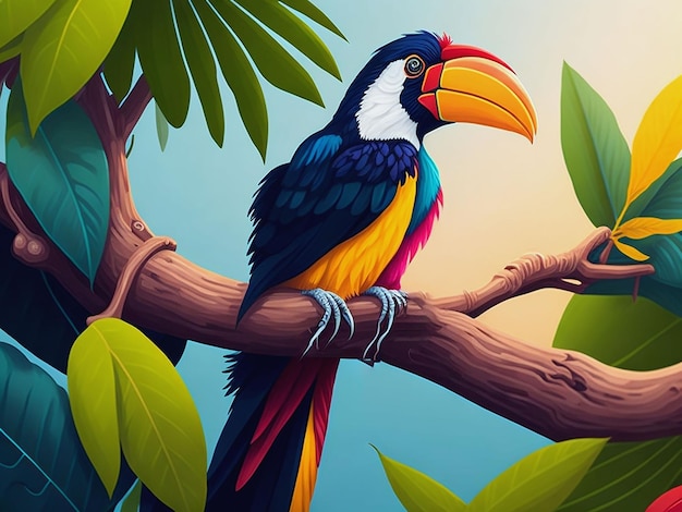 Beautiful toucan bird on nature background