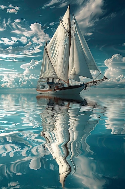 beautiful tourist boat sailing