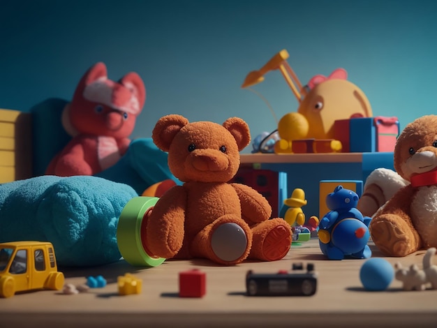 Beautiful Toys in room Background