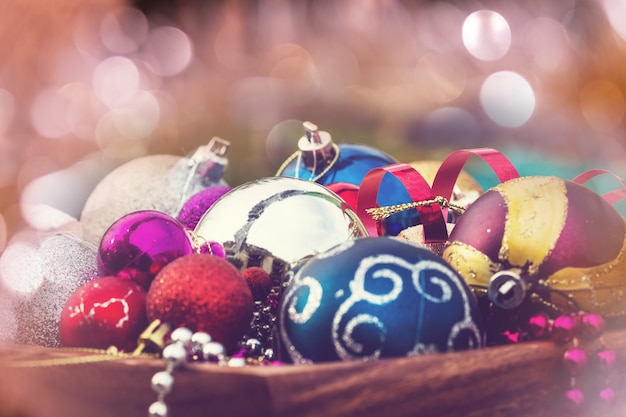 Beautiful traditional Christmas decor closeup