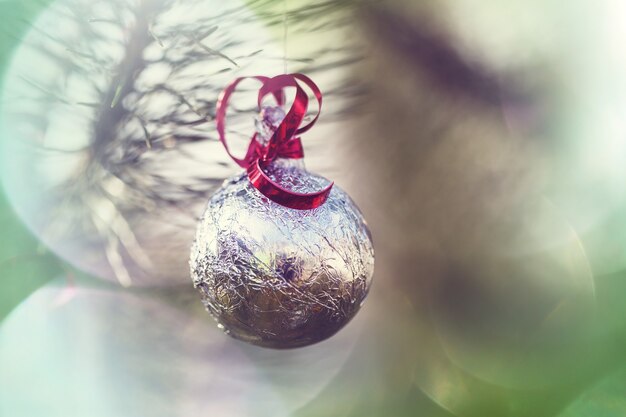 Beautiful traditional Christmas decor closeup