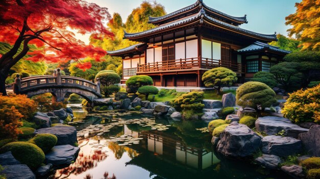 Beautiful traditional japanese house exterior