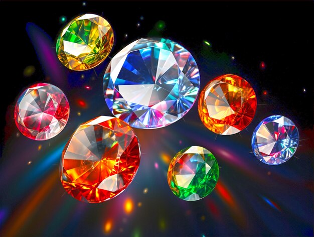 Beautiful transparent colorful stone diamonds