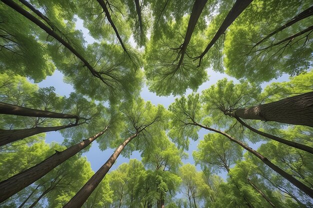 美しい木の冠の景色と自然の風景