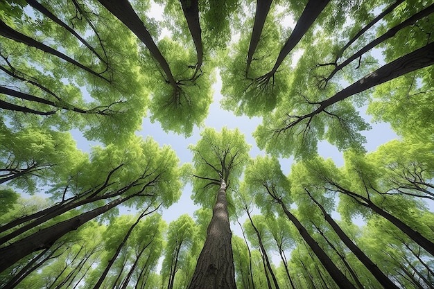 Beautiful tree canopy perspective with nature landscape