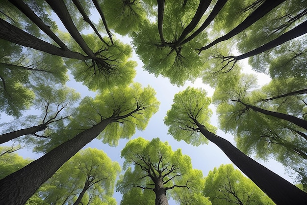 Beautiful tree canopy perspective with nature landscape