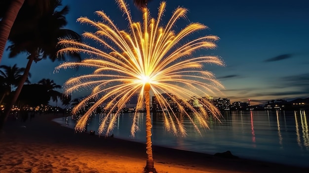 Фото Красивое дерево похоже на фейерверк свет фейерверка на дереве