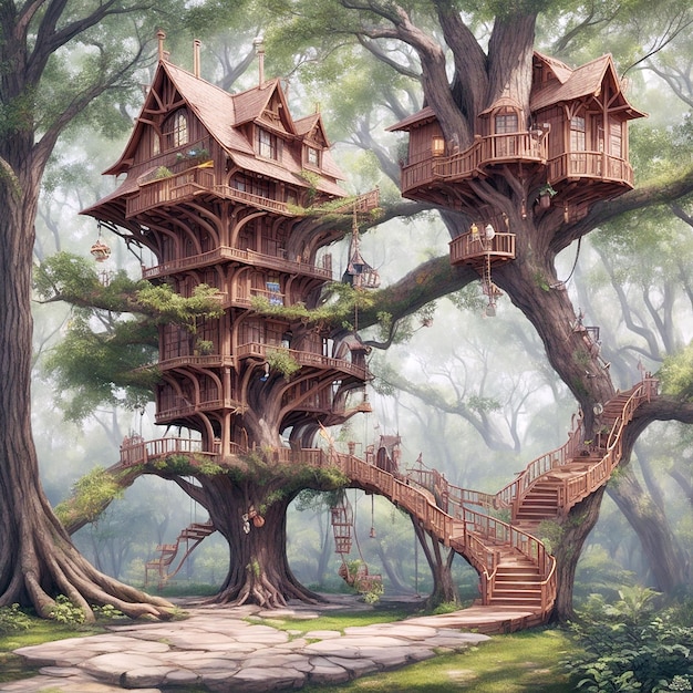 beautiful trees house