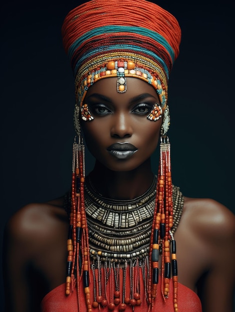 Beautiful tribal girl tribal leader Africa