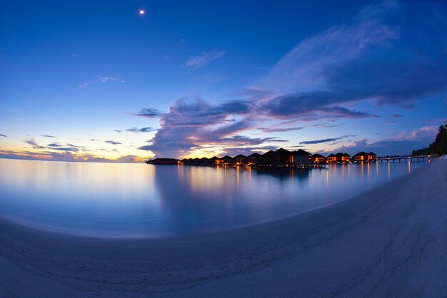 Beautiful tropical beach background landscape nature sunset