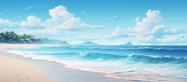 Beautiful tropical beach landscape AI generated image