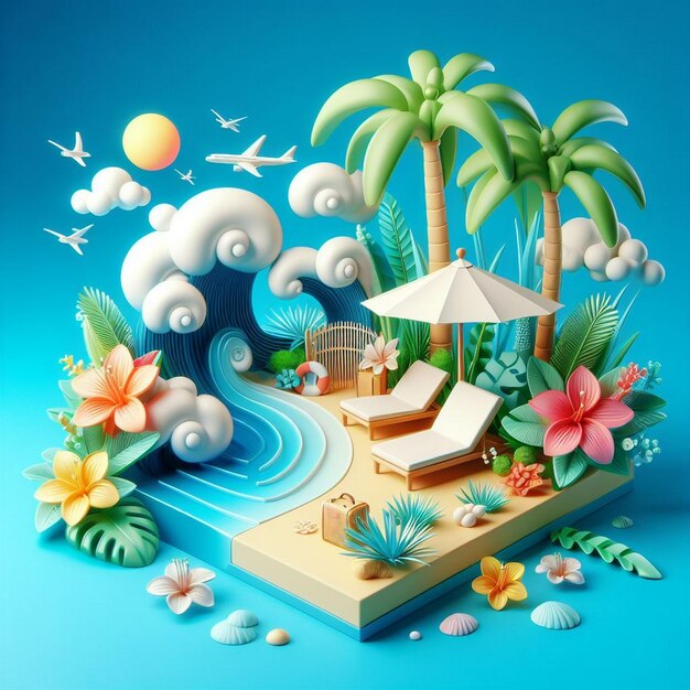 Beautiful tropical beach and sea holiday background