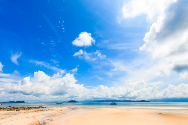 Beautiful tropical beach and sea in summer sky day