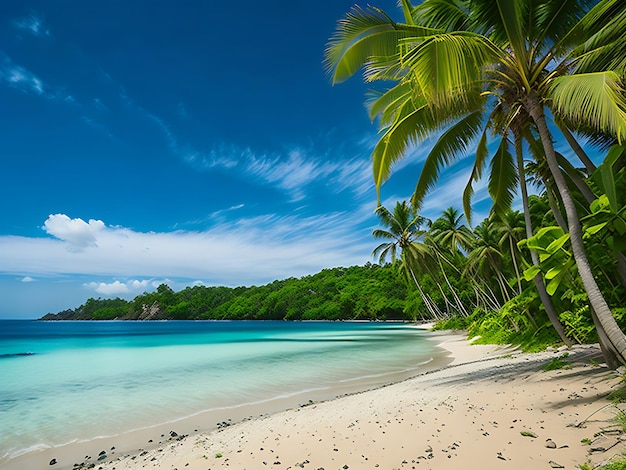 Premium AI Image | Beautiful tropical beach wallpaper