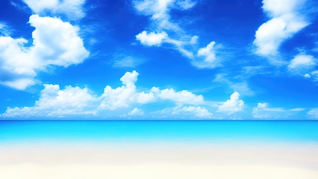 Beautiful tropical beach with blue sky and white clouds abstract texture background