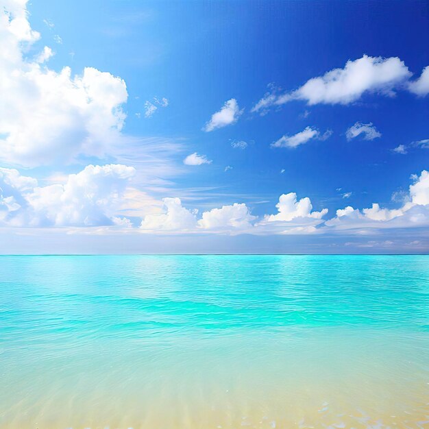 Beautiful tropical beach with blue sky and white clouds abstract texture backgroundgenerative ai