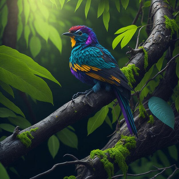 Фото Красивая иллюстрация тропических птиц